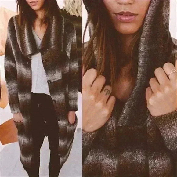 Knit Cardigan -Brown tones - Picture 1 of 4